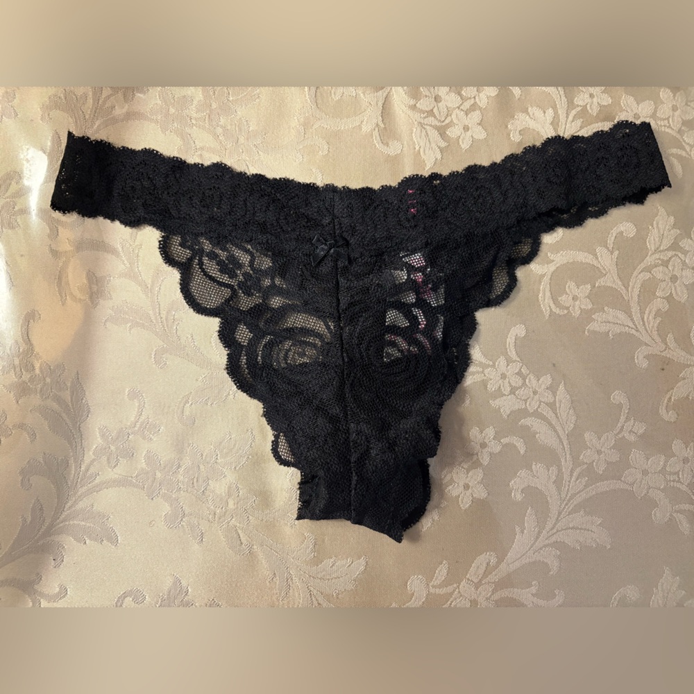 PINK Victoria's Secret Black Lace Panties